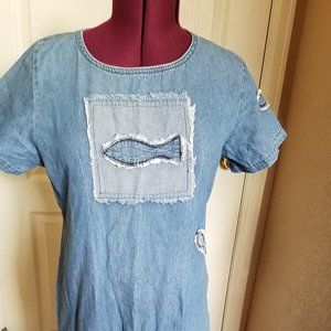 HOME MADE DENIM JUMPER DRESS Size L
